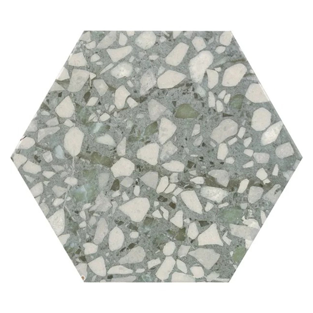 Zenith 9.05 in. x 10.63 in. Matte Sage Green Porcelain Hexagon Wall and Floor Tile (8.07 sq ft/case) - 16 Pack