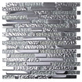 Sample - Silver 12x12 Glossy Matte Linear Glass Mosaic Tile (5 pack, 4.79 sq ft/case)
