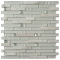 Sample - White 12x12 Glossy Matte Brick Glass Mosaic Tile (5 pack, 4.83 sq ft/case)