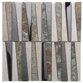 Sample - White Brown 12x12 Polished Textured Trapezium Glass Stone Mosaic Tile (5 pack, 4.83 sq ft/case)