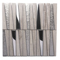 Sample - Gray 12x12 Polished Textured Trapezium Glass Stone Mosaic Tile (5 pack, 4.83 sq ft/case)
