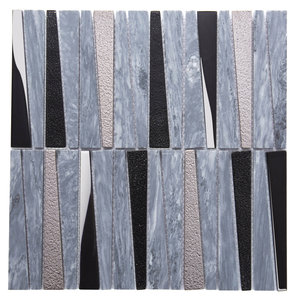 12x12 Blue and Gray Textured Glass Tile