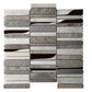 Brown Gray 12x12 Brick Polished Textured Glass Stone Mosaic Tile (5 pack, 4.83 sq ft/case) - Sample