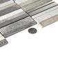 Brown Gray 12x12 Brick Polished Textured Glass Stone Mosaic Tile (5 pack, 4.83 sq ft/case) - Sample