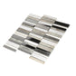 Brown Gray 12x12 Brick Polished Textured Glass Stone Mosaic Tile (5 pack, 4.83 sq ft/case) - Sample