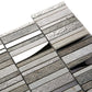Brown Gray 12x12 Brick Polished Textured Glass Stone Mosaic Tile (5 pack, 4.83 sq ft/case) - Sample