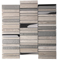 Sample - Brown Gray 12x12 Polished Textured Brick Glass Stone Mosaic Tile (5 pack, 4.83 sq ft/case)
