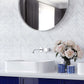 polished pearl white thassos shell marble herringbone mosaic tile on bathroom wall
