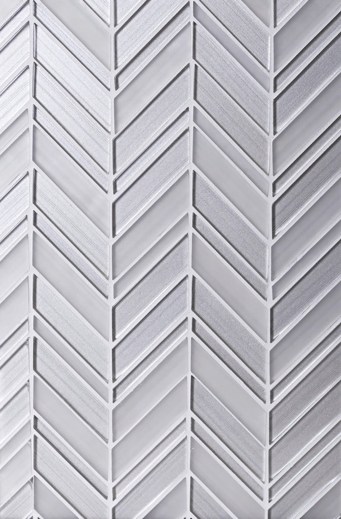 10x10 White Chevron Polished and Honed  Tile