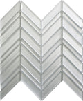 Sample - White 10x10 Glossy Matte Chevron Glass Mosaic Tile (5 pack, 3.76 sq ft/case)
