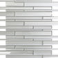 White 12x12 Sticks Glossy Matte Glass Mosaic Tile (5 pack, 5 sq ft/case) - Sample