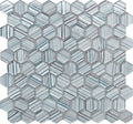 Sample - Light Blue 12x12 Glossy Matte Hexagon Glass Mosaic Tile (5 pack, 4.83 sq ft/case)
