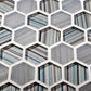 Light Blue 12x12 Glossy Matte Hexagon Glass Mosaic Tile (5 pack, 4.83 sq ft/case) - Sample
