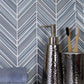 White Blue 10x10 Glossy Matte Herringbone Glass Mosaic Tile (5 pack, 3.76 sq ft/case) - Sample