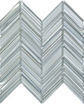 Sample - White Blue 10x10 Glossy Matte Chevron Glass Mosaic Tile (5 pack, 3.76 sq ft/case)
