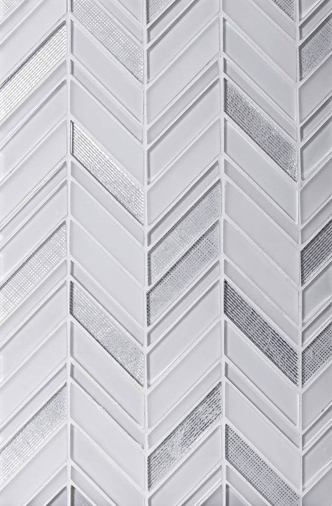 10x10 White Glass Mosaic Tile