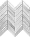 Sample - White 10x10 Chevron Glossy Matte Glass Mosaic Tile