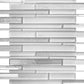 White 12x12 Glossy Matte Sticks Glass Mosaic Tile (5 pack, 5 sq ft/case) - Sample