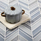 White Blue 10x10 Glossy Matte Herringbone Glass Mosaic Tile (5 pack, 3.76 sq ft/case) - Sample