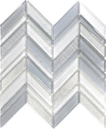 Sample - Blue Gray 10x10 Glossy Matte Chevron Glass Mosaic Tile (5 pack, 3.76 sq ft/case)