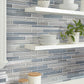 12x12 White and Blue Glass Tile