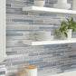 White Blue 12x12 Glossy Matte Sticks Glass Mosaic Tile (5 pack, 5 sq ft/case) - Sample