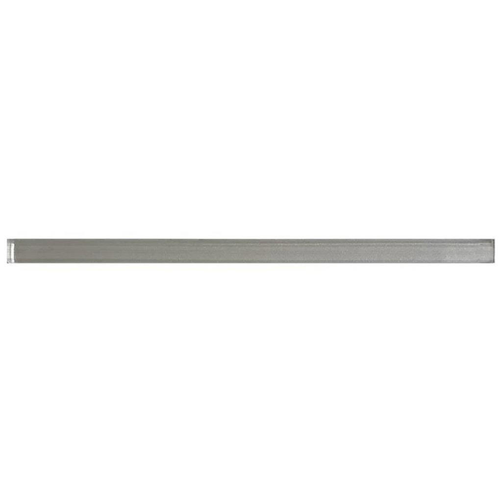 Light Gray 0.5x12 Glossy Glass Flat Pencil Tile Trim (10 pack, 0.5 sq ft/case) - Sample