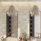 creamy off-white 6x6 matte zellige square porcelain tiles on a bathroom wall with textured matte finish