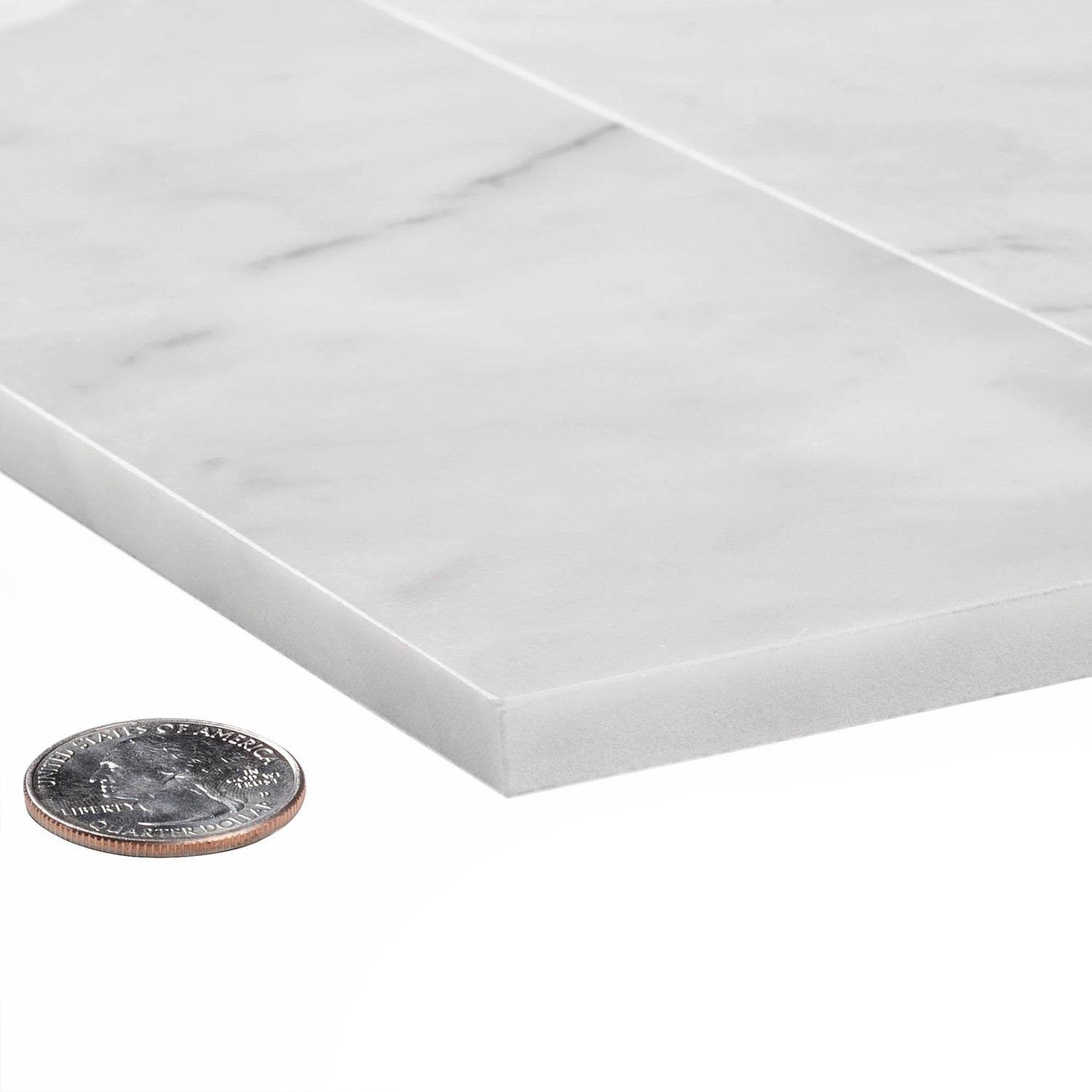 White 4x12 Subway Polished Marble Tile (15 pack, 5 sq ft/case) - Sample