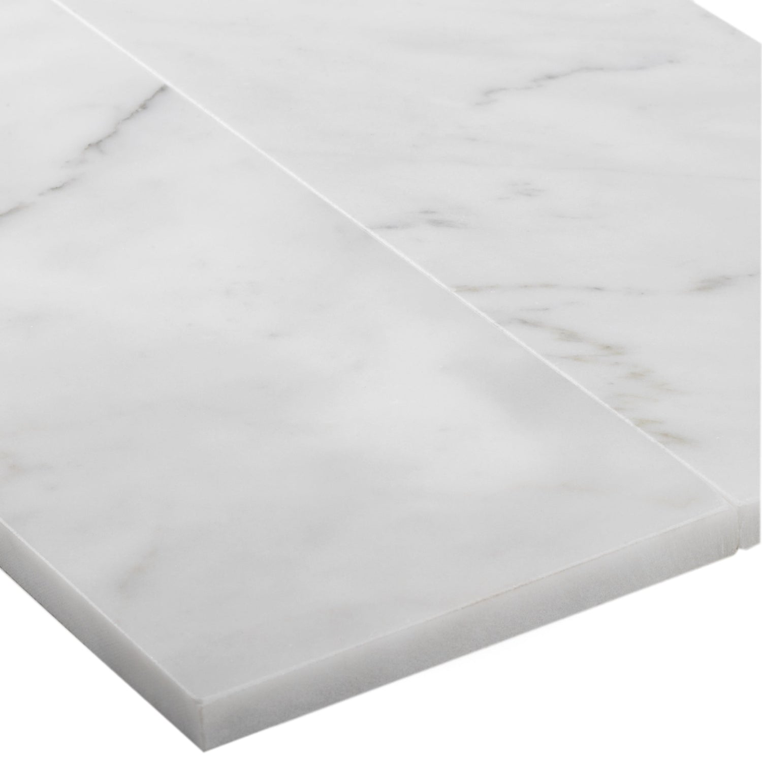 White 4x12 Subway Polished Marble Tile (15 pack, 5 sq ft/case) - Sample