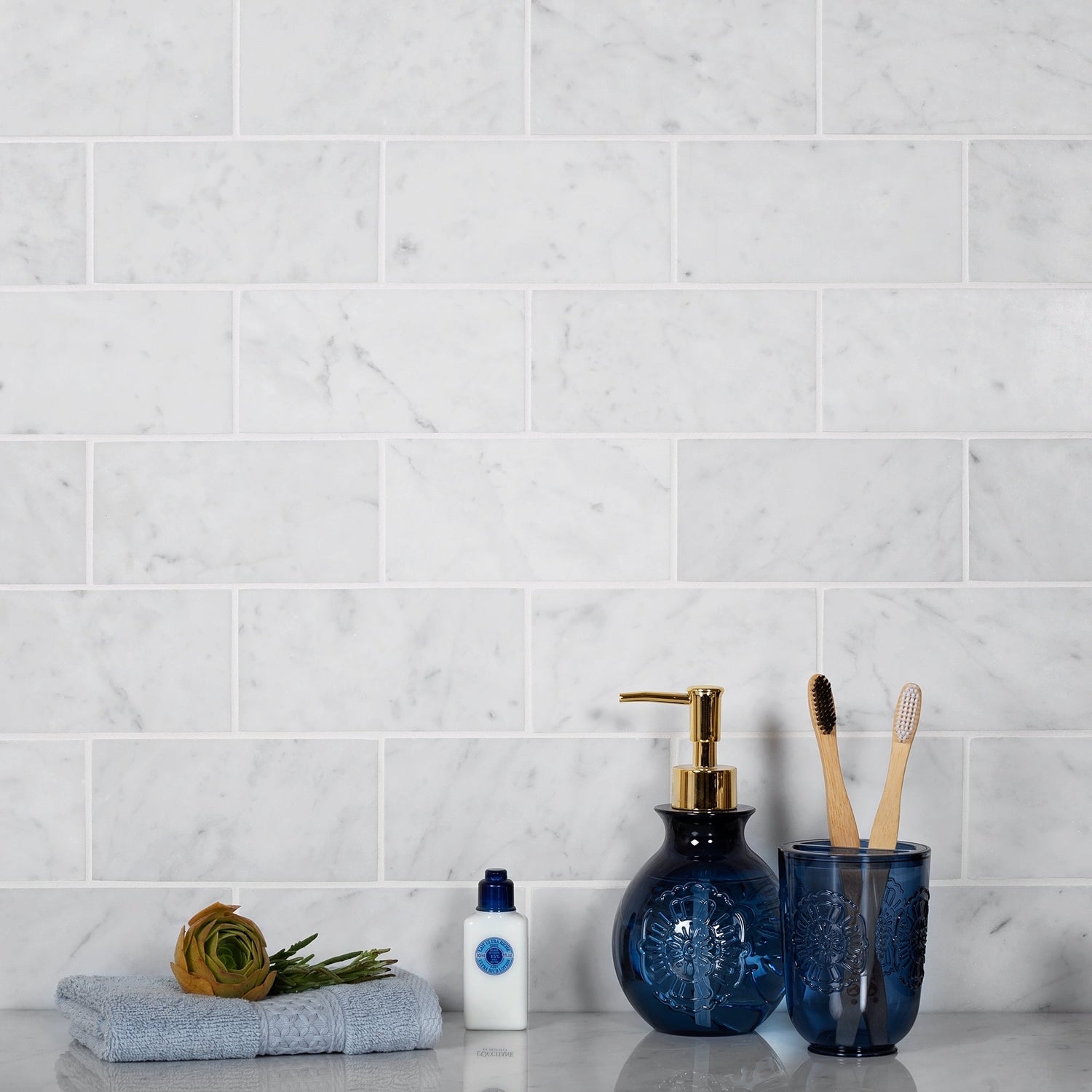 White 3x6 Subway Honed Marble Tile (40 pack, 5 sq ft/case) - Sample