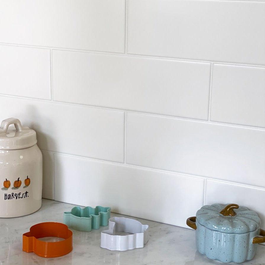 White 4x12 Matte Ceramic Subway Tile (35 Cases, 364 sqft/Pallet)