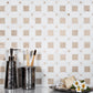 White Beige 12x12 Polished Multi-shaped Thassos Crema Marfil Mosaic Tile (5 pack, 5.17 sq ft/case) - Sample