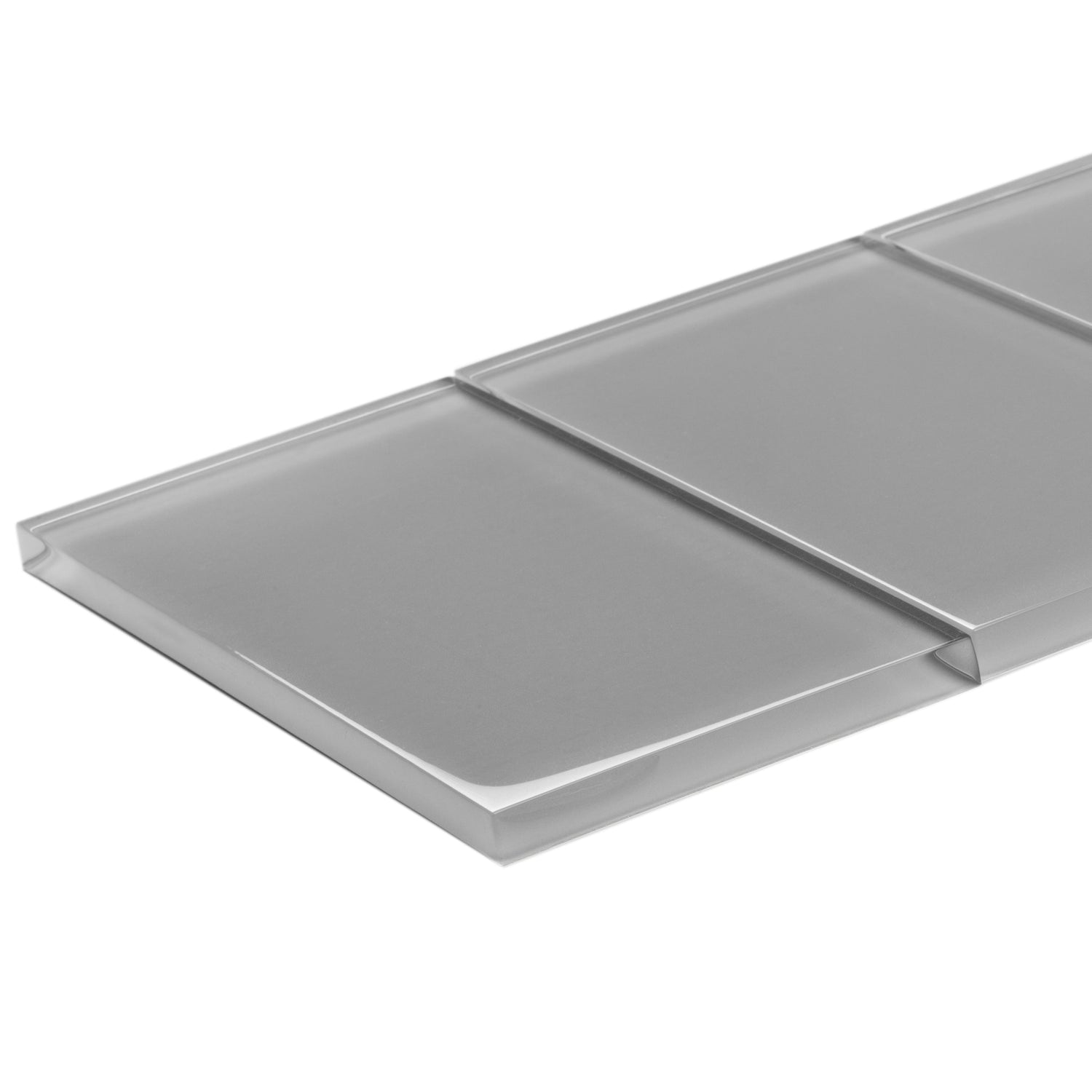 Gray 3x6 Glossy Subway Glass Tile (40 pack, 5 sq ft/case) - Sample
