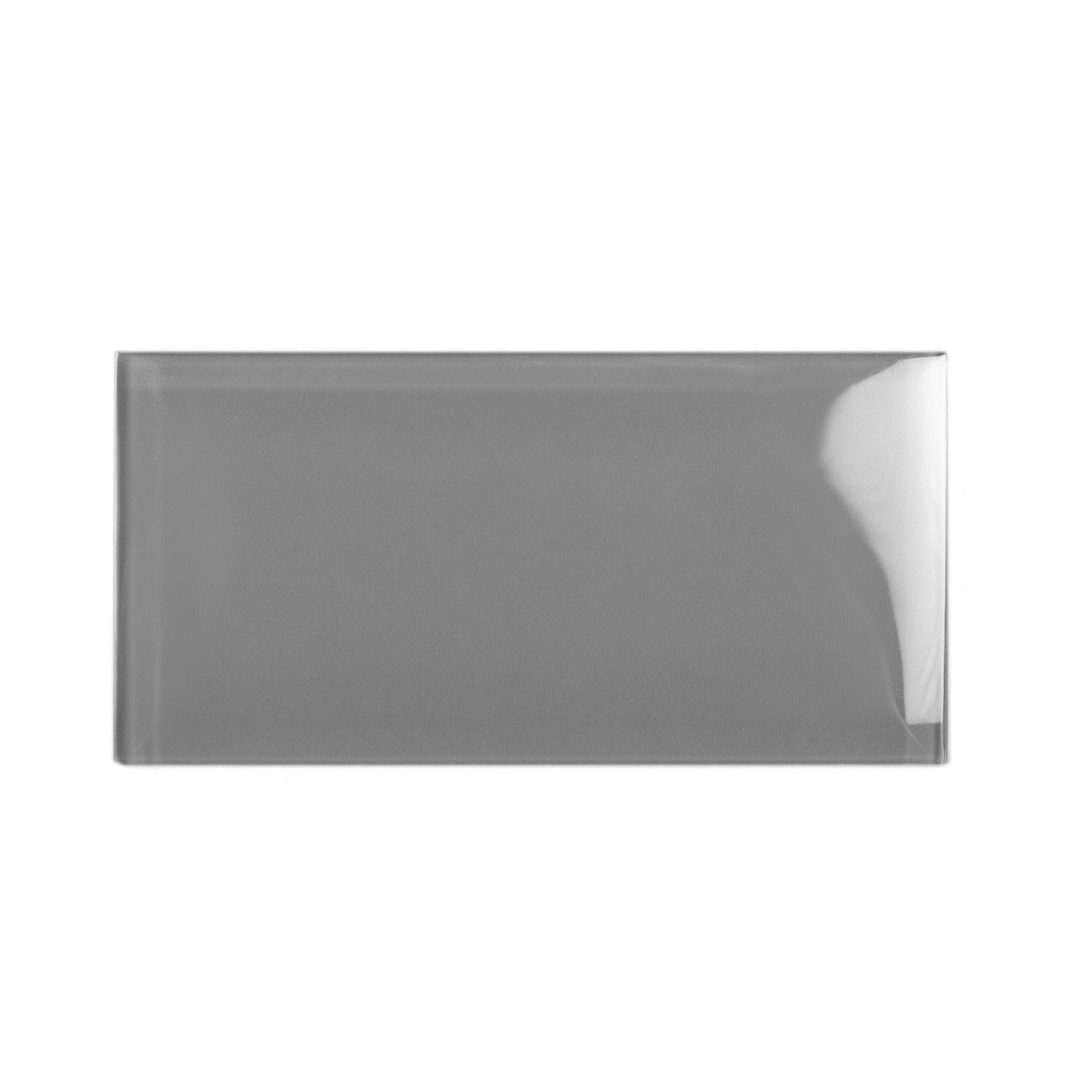Gray 3x6 Glossy Subway Glass Tile (40 pack, 5 sq ft/case) - Sample