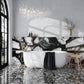 Glossy black 24x48 lappato natural agate porcelain tiles with white and gray veining