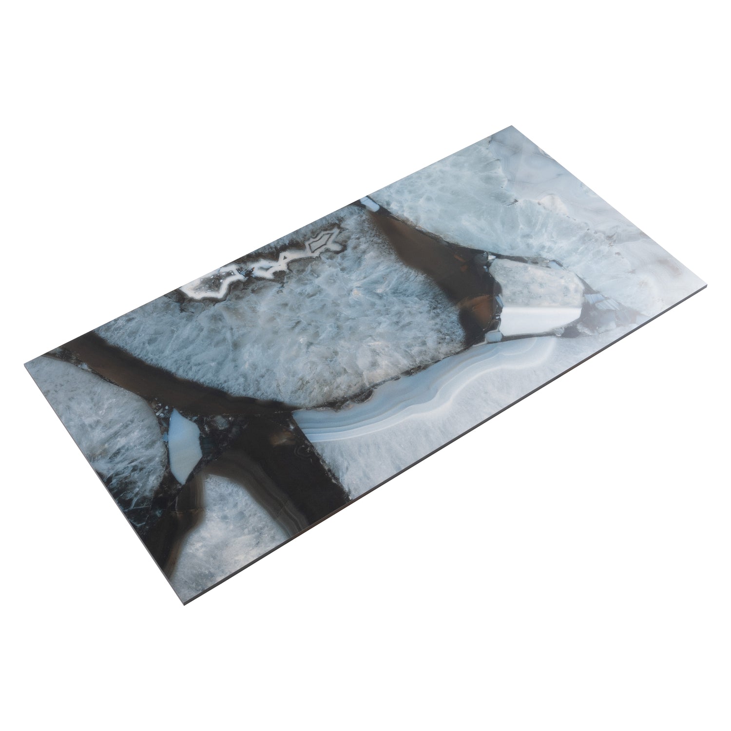 Icy Blue 24x48 Lappato Geode Agate Porcelain Large Tile (2 pack, 15.5 sq ft/case)