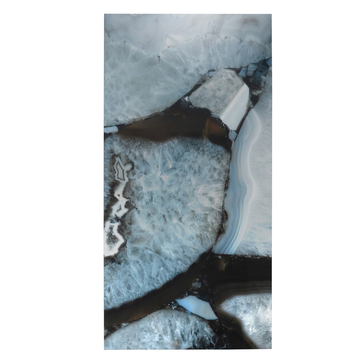 Splendor 24x48 Icy Blue Porcelain Large Format Geode Agate Wall and Floor Tile (2 Pack, 15.5 sq ft/case) - Sample