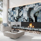 Icy blue 24x48 lappato geode agate porcelain large tile with natural crystal patterns