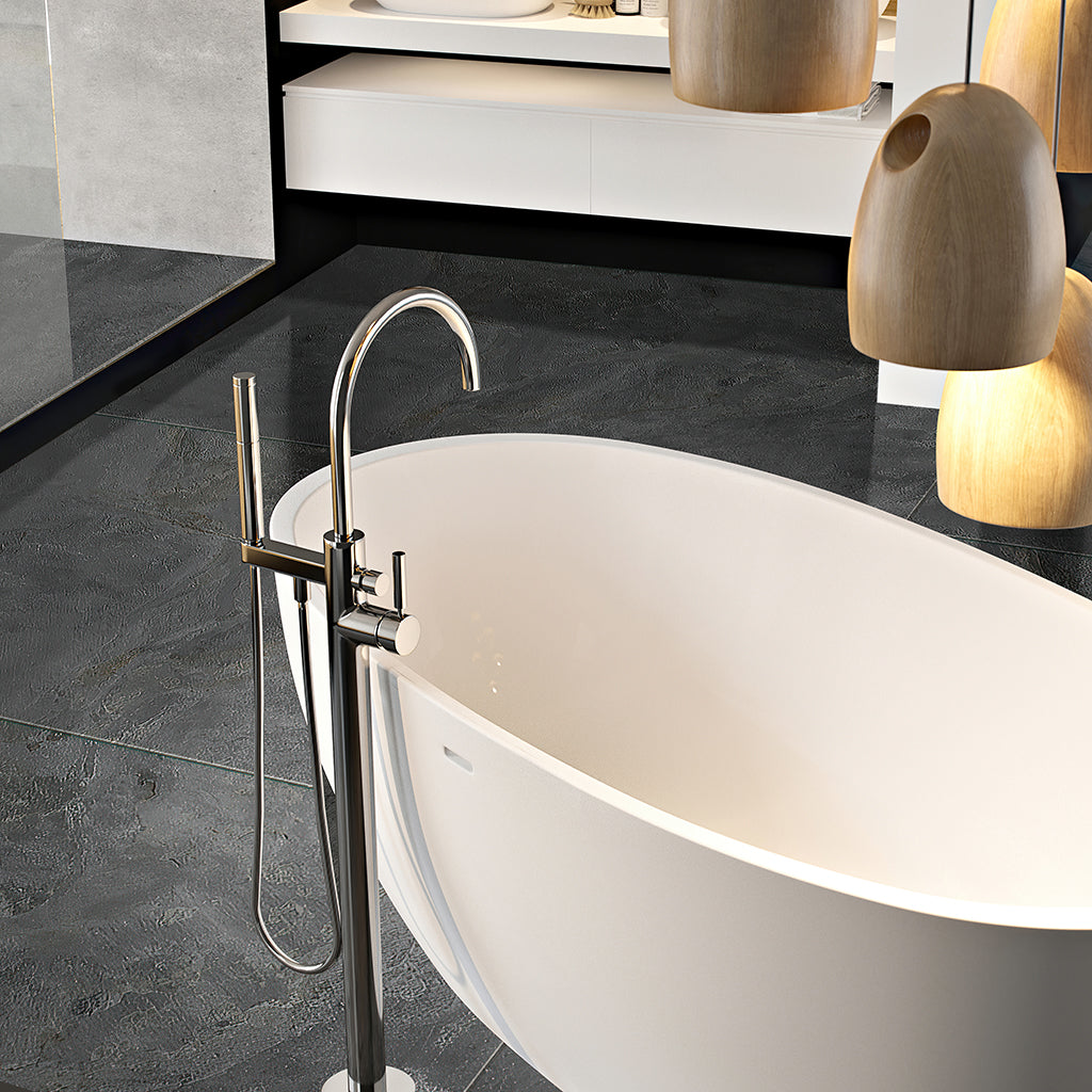 Slate Black 24x48 Matte Porcelain Large Format Tile (2 pack, 15.55 sq ft/case) - Sample