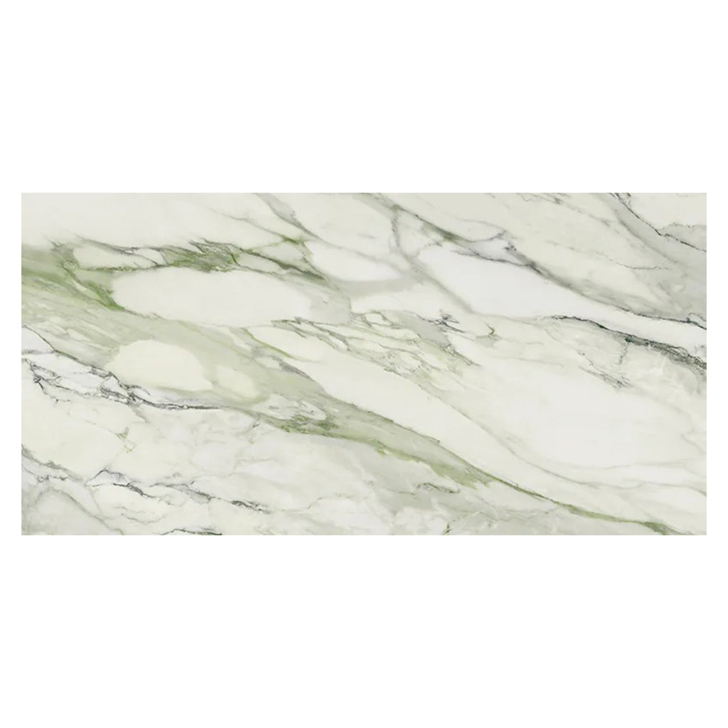 Splendor 24 in x 48 in Polished White with Sage Green Vein Porcelain Wall and Floor Tile (12 Cases, 185 sq ft/Pallet)