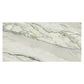 matte porcelain tile with soft white background and subtle sage green veins 24x48 large format