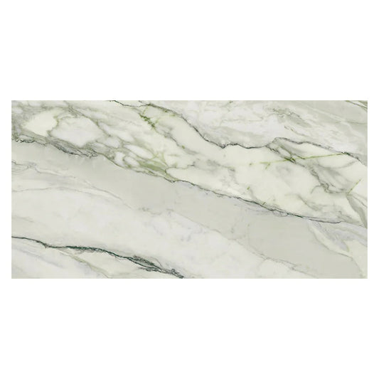 Soft White with Sage Green Vein 24x48 Matte Porcelain Large Format Tile (2 pack, 15.42 sq ft/case) - Sample
