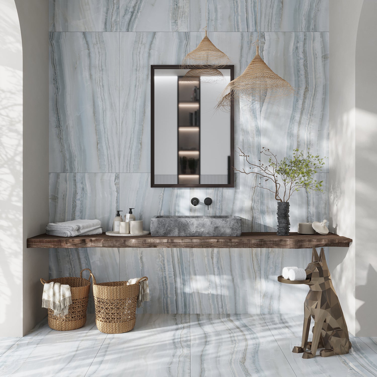 Sample - Windy Blue 24x48 Honed Porcelain Large Tile (15.5 sq ft/case, 2-Pack)