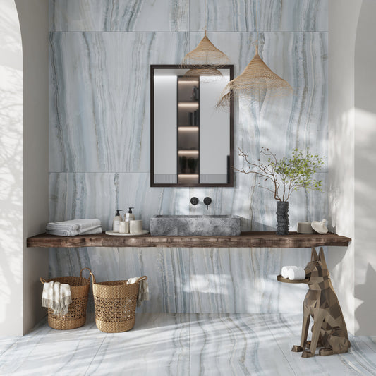 Sample-Windy Blue 24x48 Honed Porcelain Large Tile (15.5 sq ft/case, 2-Pack)