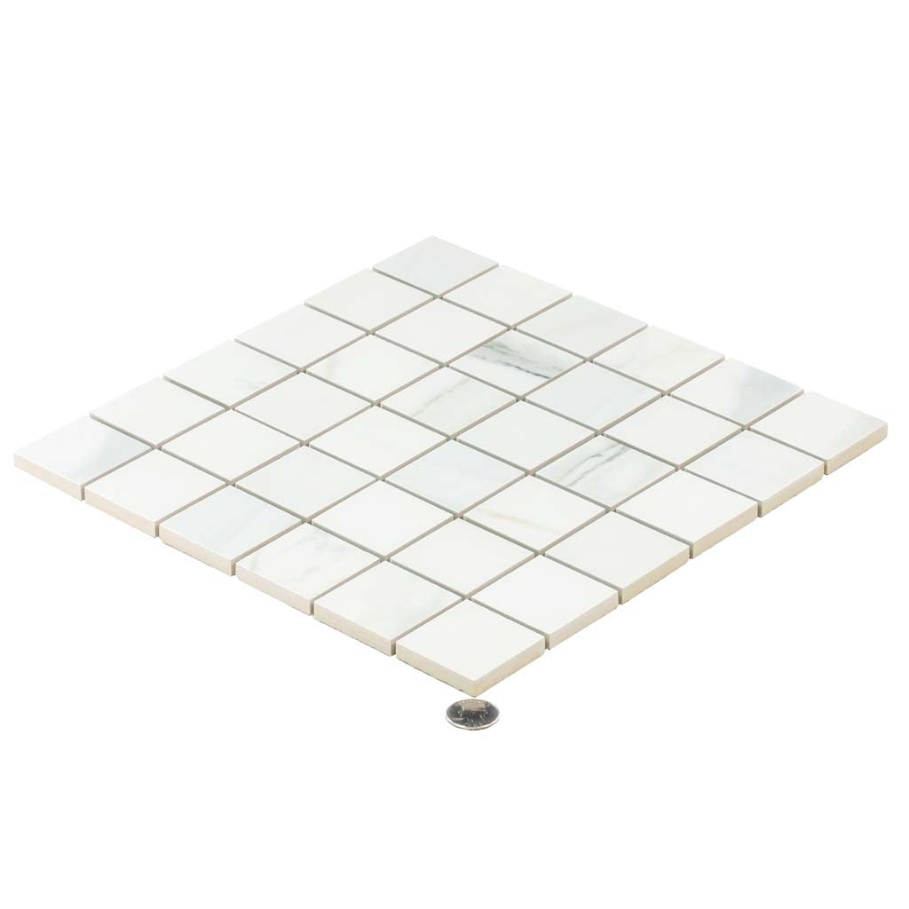White 12x12 Matte Uniform Square Porcelain Mosaic Tile (11 pack, 10.76 sq ft/case) - Sample