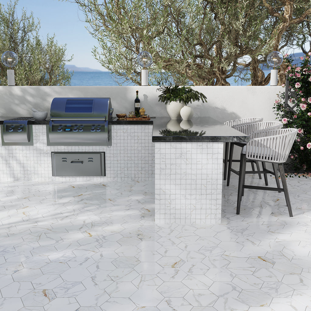 2x2 Splendor Matte White Porcelain Mosaic Tile | White Porcelain Tile ...