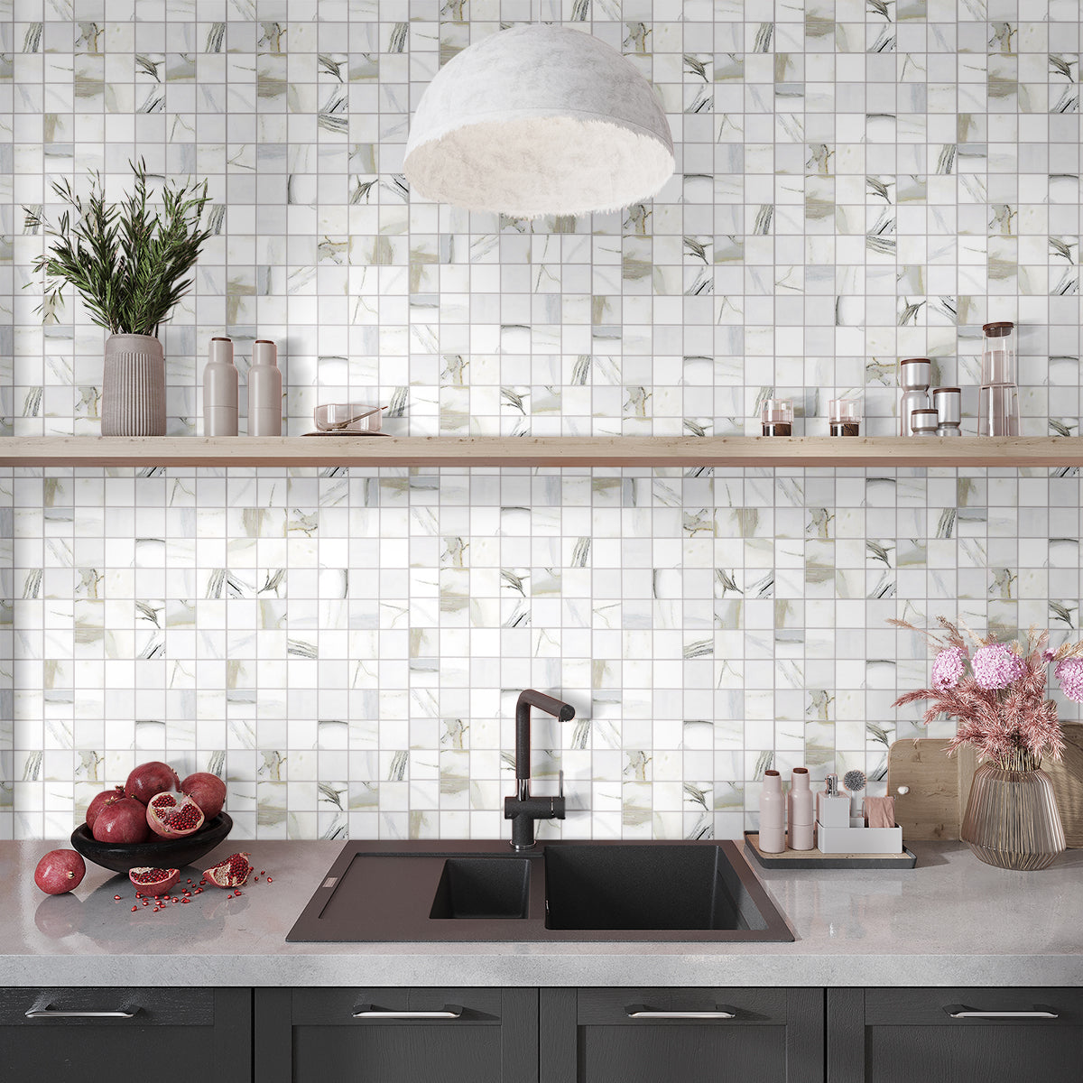 White 12x12 Matte Uniform Square Porcelain Mosaic Tile (11 pack, 10.76 sq ft/case) - Sample