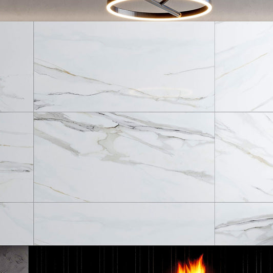 Pearl White 24x48 Polished Field Porcelain Tile (2 pack, 15.48 sq ft/case)