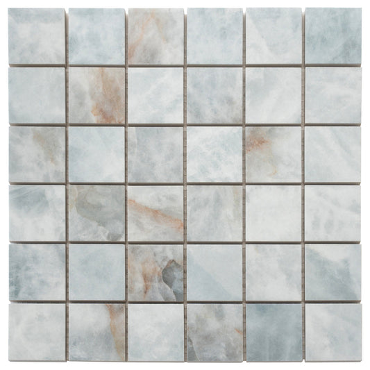 Frosted Sky Blue 12x12 Lappato Square Porcelain Mosaic Tile (5 pack, 4.84 sq ft/case) - Sample